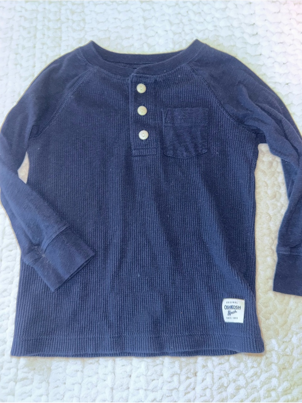 OshKosh B'gosh Navy Long-Sleeve Henley Tee for Kids